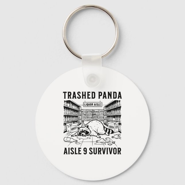 Trashed Panda Liquore Funny Hangover Crazy Drunk R Nyckelring (Framsida)