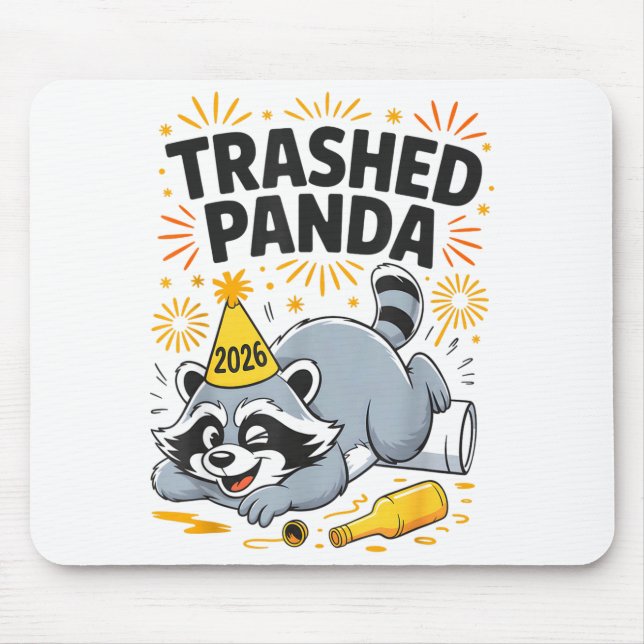 Trashed Panda New Year 2026 Funny Drunk Raccoon  Musmatta (Framsidan)