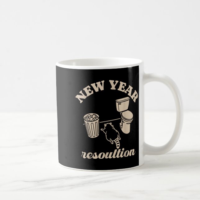 Trashed Panda New Year Resolution Funny Drunk Racc Kaffemugg (Höger)