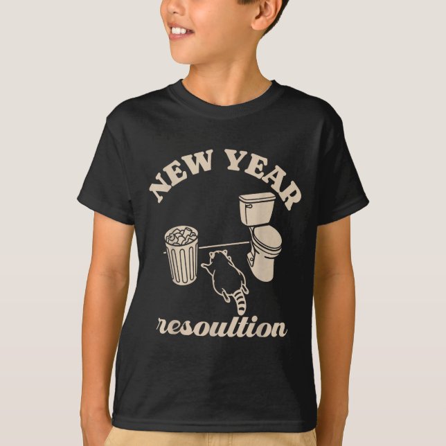 Trashed Panda New Year Resolution Funny Drunk Racc T Shirt (Framsida)