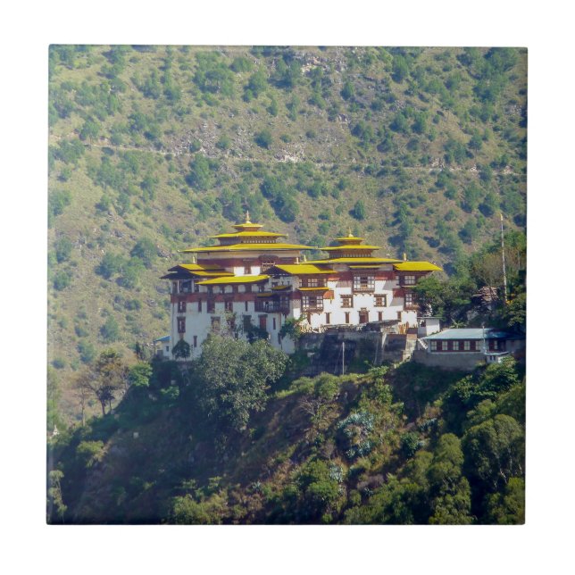 Trashigang Dzong - Östra Bhutan, Hiamalaya, Asien Kakelplatta (Framsidan)