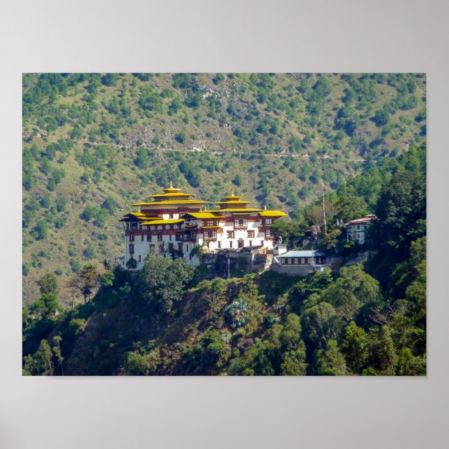 Trashigang Dzong - Östra Bhutan Poster (Framsidan)