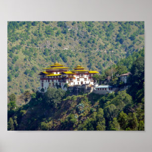 Trashigang Dzong - Östra Bhutan Poster