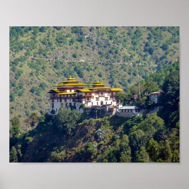 Trashigang Dzong - Östra Bhutan Poster (Framsidan)