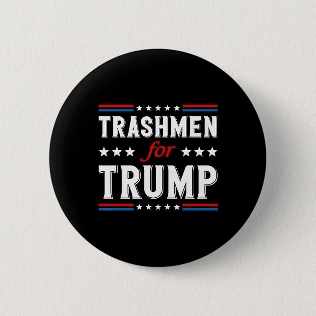 Trashmen for Trump 2024 Funny Valection Garbageman Knapp (Framsida)