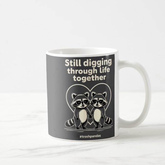 Trashpandas Couples Matching Valentines Day Annive Kaffemugg (Höger)