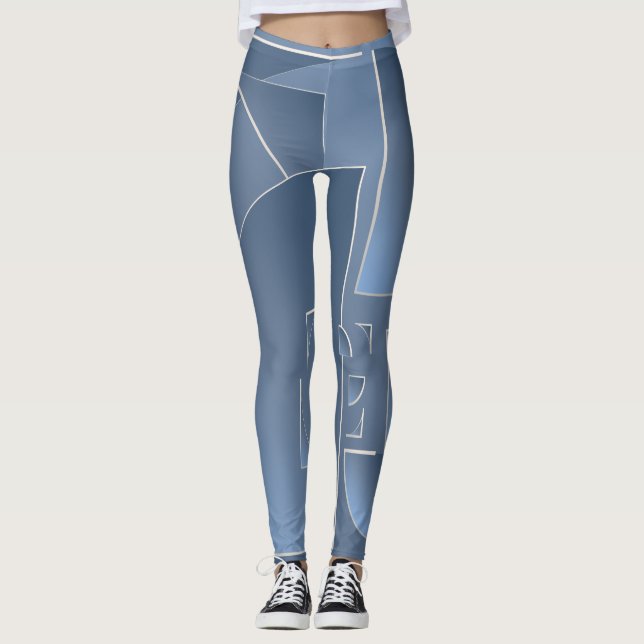 trasig blåestontegel leggings (Framsida)
