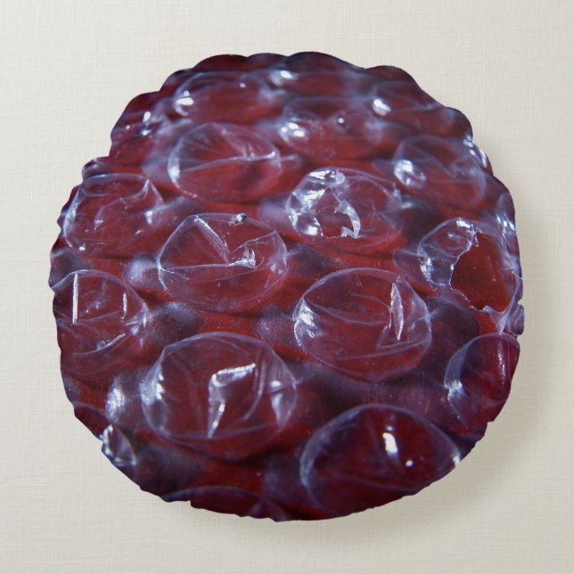 Trasig bubbelplast rund kudde (Framsidan)