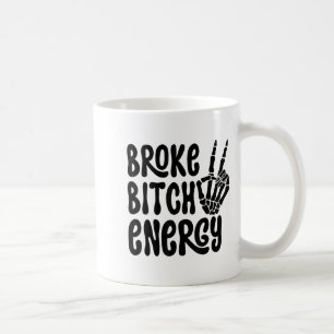 Trasig Energi Roligt Skelett Hand Meme Kaffemugg