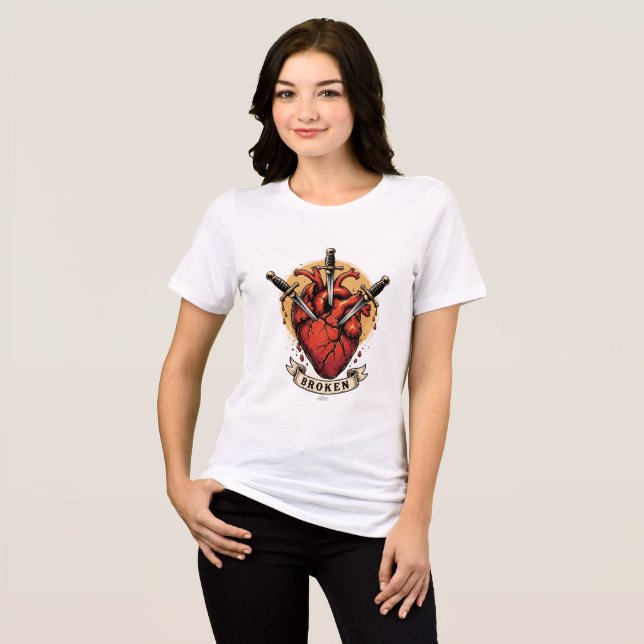 Trasiga hjärtknivar T-shirt (Framsida Full)