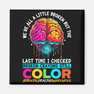 Trasiga kritor färgar mental hälsoupplysning magnet