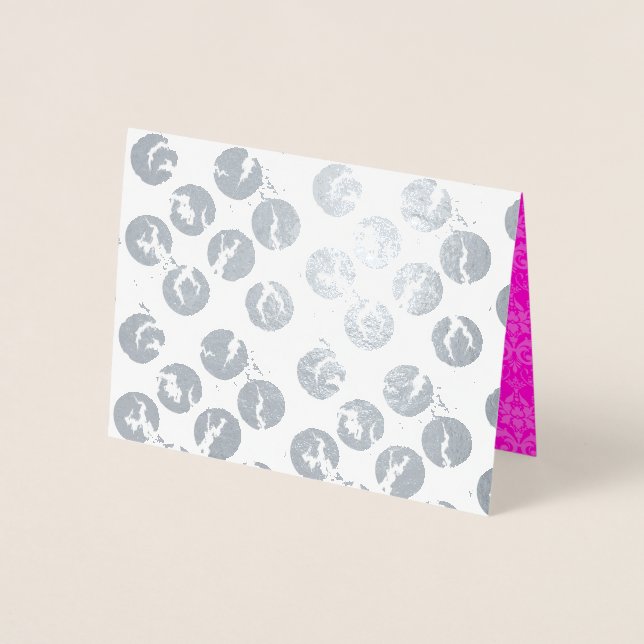 Trasiga prickar-kort  |  Silverfolieprint Folierat Kort (Framsida)