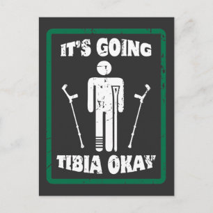 Trasigt ben Tibia Okej Snart frisk gåva Vykort