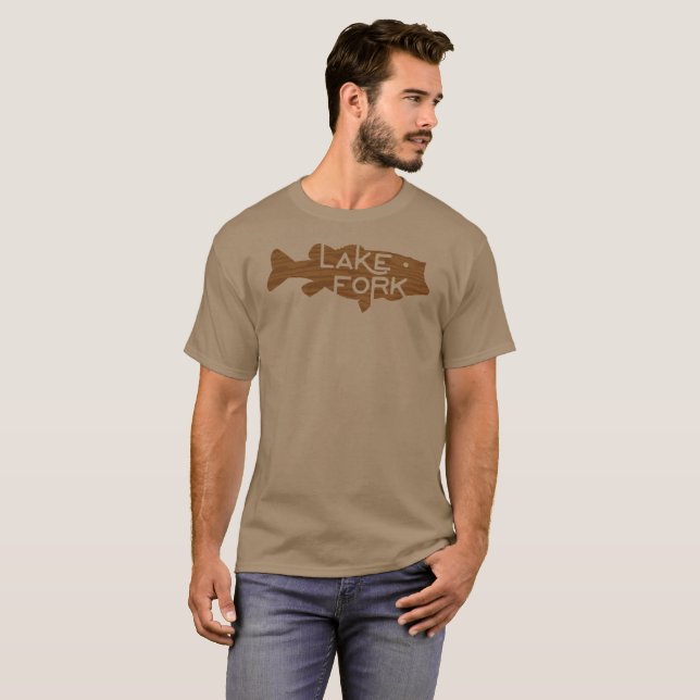 Träsjön dela sig bas tee shirt (Hel framsida)