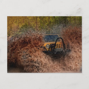 Träsk Jeeping Vykort