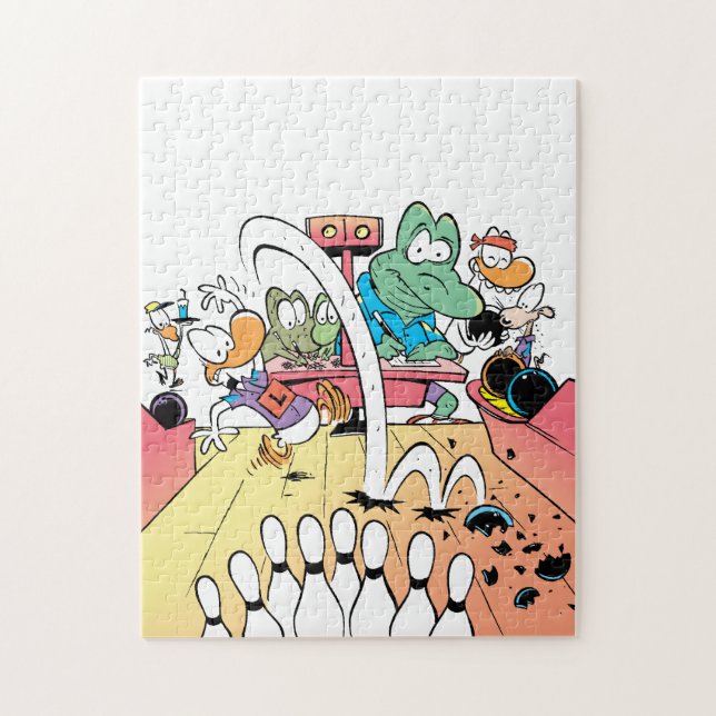 Träsk tio klämmer fast bowling pussel (Vertikal)