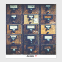 Träskåp för vintage bibliotek-kort