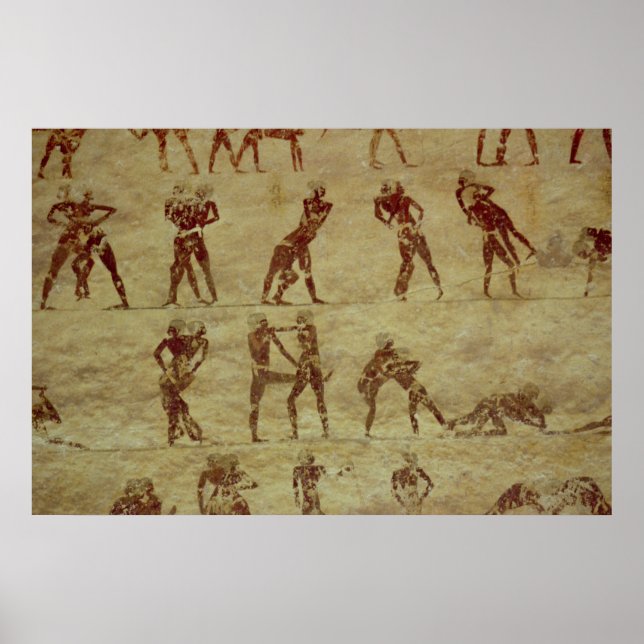 Träskare, detaljer från en grav-väggmålning poster (Framsidan)