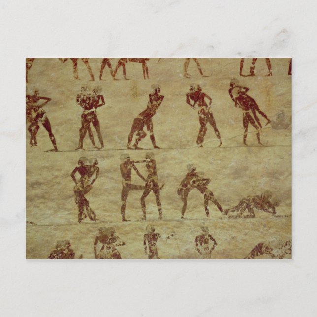 Träskare, detaljer från en grav-väggmålning vykort (Framsida)