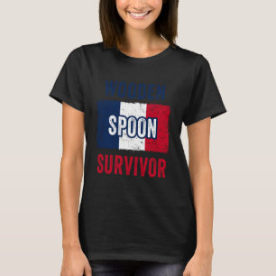 Träsked överlevande Frankrike Flagga Roligt Barndo T Shirt
