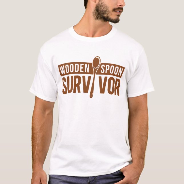 Träsked överlevare rolig föräldraskap humor t shirt (Framsida)