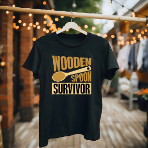 Träsked Överlevare - Rolig Köksdesign T Shirt