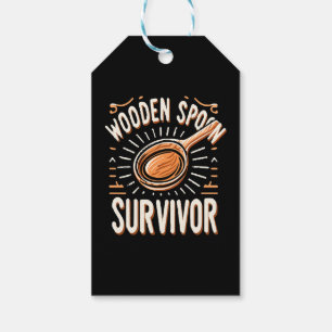 Träsked Survivor Presentetikett
