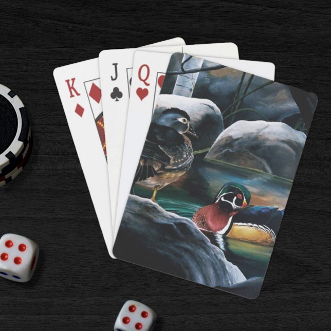 Träskogsänder Parande damm Natur Vilda djur Färgri Casinokort (Skapare uppladdad)