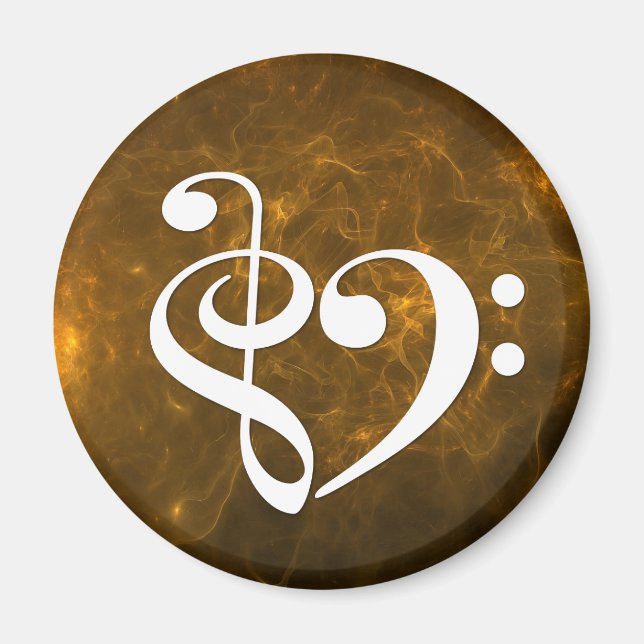 Träskrubbskädda Hjärtlamning Guld Nebula Magnet (Framsidan)