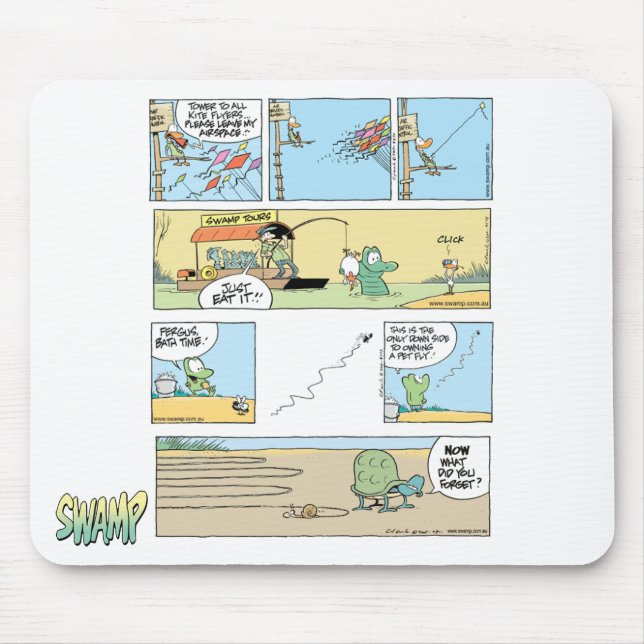 Träsktecknadsammanställning Mousepad Musmatta (Framsidan)