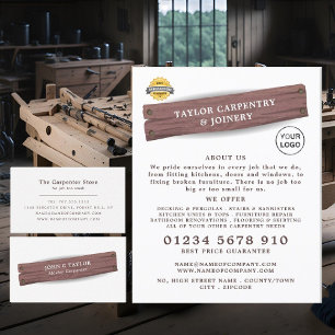 Träskylt, Carpentry, Carpenter Visitkort