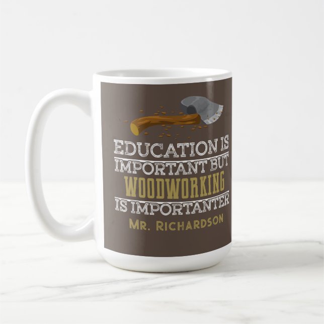 Träslöjdlärare Rolig Presentbutik Klass Kaffemugg (Vänster)
