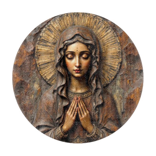 Träsnidad hängivenhet Maria (Framsidan)