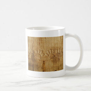 Träsnidad hundvalksavtryck kaffemugg