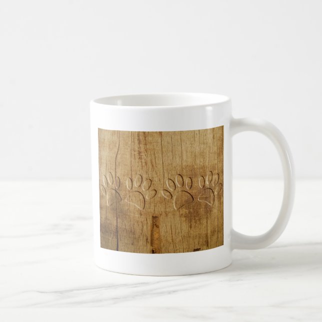 Träsnidad hundvalksavtryck kaffemugg (Höger)