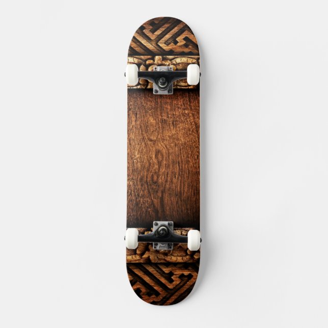 Träsnidad mönster skateboard bräda 21,5 cm (Framsida)