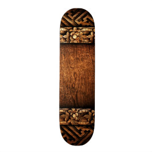 Träsnidad mönster skateboard bräda 21,5 cm