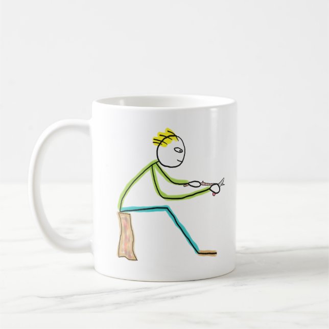 Träsnidare Stickman Kaffemugg (Vänster)
