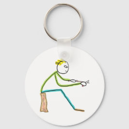 Träsnidare Stickman Nyckelring