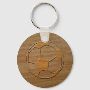 Träsnide Fotboll Nyckelring