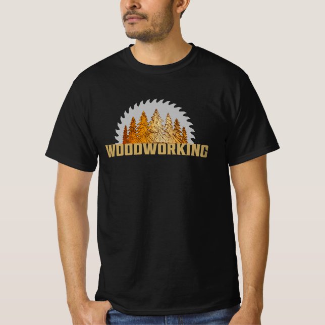 Träsnideri Sågbladsdesign för Skog T Shirt (Framsida)