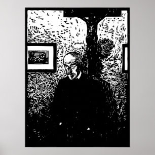 Träsnitt för J. - K. Huysmans Poster