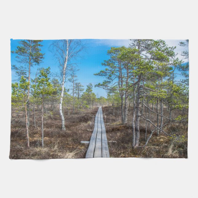 Träspåret över träsket kökshandduk (Horisontell)