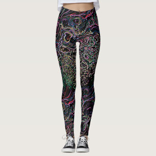 Trasslad Färgrik Regnbågslinje Trassliga Knutar Sv Leggings