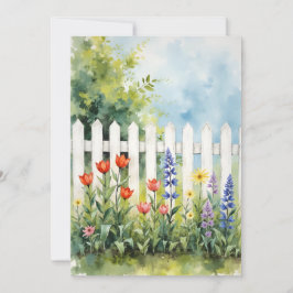 Trästaket med blommor Sympati Kort