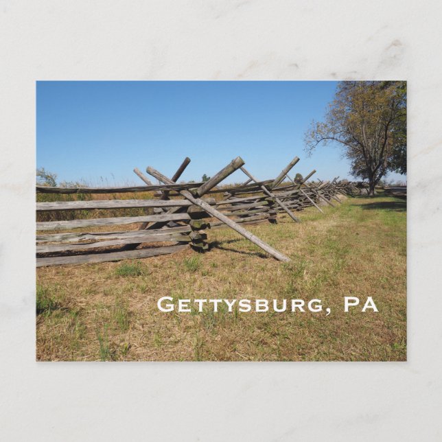 Trästängsel i Gettysburg PA Vykort (Framsida)