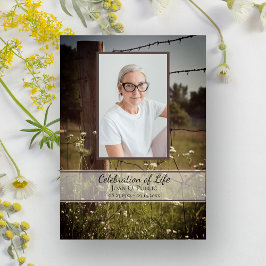Trästängsel Post Wildblommor Firande i Life Inbjudningar