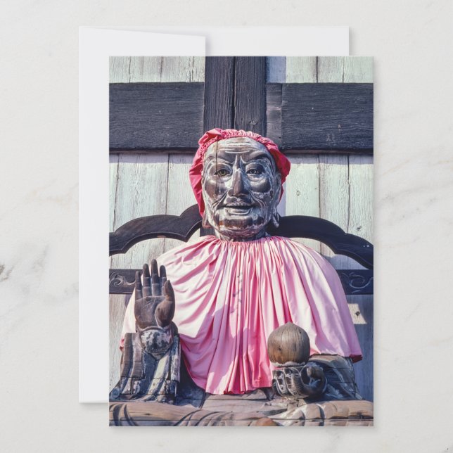 Trästaty av Pindola Bharadvaja - Japan Inbjudningar (Framsida)