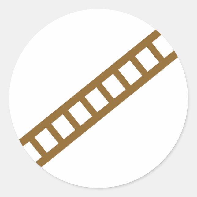 trästege runt klistermärke (Framsida)