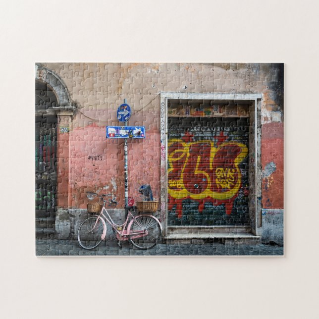 Trastevere Bicycle Colorful Door Pussel (Horisontell)